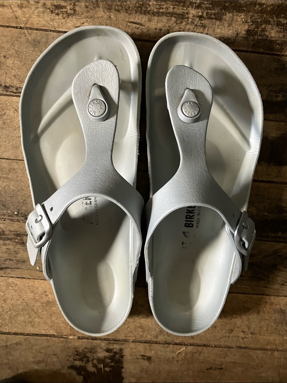 Birkenstock Women’s EVA Thong Sandals in Silver